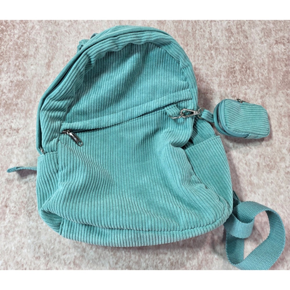 Wild Fable Sage Green Corduroy Mini Backpack with Attached Coin Pouch Bag